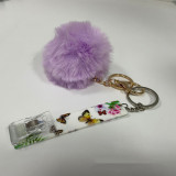 ATM Credit Card Grabber Pom Pom Debit Nail Pullers Design Card Grabber for Long Nails Keychain for Women Gift Funda Para Llaves