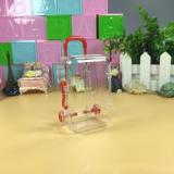 Transparent Mini Plastic Trolley case shape Dragee Container candy  Eyelashes box Doll Trunk Luggage Travel Suitcase  Kids Toy