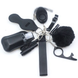 10pcs Hot Sale Personal Security Alarm Self-Defence Keychain Set Multi-Function Keyring Girl's Safety Self Protection Guard Gift