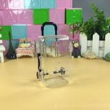 Transparent Mini Plastic Trolley case shape Dragee Container candy  Eyelashes box Doll Trunk Luggage Travel Suitcase  Kids Toy
