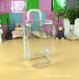 Transparent Mini Plastic Trolley case shape Dragee Container candy  Eyelashes box Doll Trunk Luggage Travel Suitcase  Kids Toy