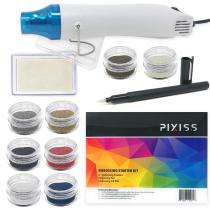 Embossing Kit with a Heat Gun Bundles Embossing Powders Clear Embossing Pen Ink Pad for Crafts