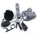 10pcs Hot Sale Personal Security Alarm Self-Defence Keychain Set Multi-Function Keyring Girl's Safety Self Protection Guard Gift