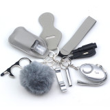 10pcs Hot Sale Personal Security Alarm Self-Defence Keychain Set Multi-Function Keyring Girl's Safety Self Protection Guard Gift