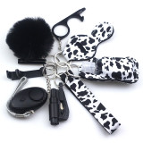 10pcs Hot Sale Personal Security Alarm Self-Defence Keychain Set Multi-Function Keyring Girl's Safety Self Protection Guard Gift