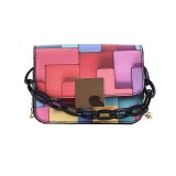 Panelled Shoulder Bag Women's 2021 Trend Printing Chain Female Bag for Phone Fashion Small Woman Handbag Leather Pu Mini Bag
