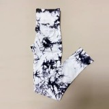 2023 gym high waist lip peach hip running breathable stretch skinny tie dye sports fitness seamless women yoga leggings