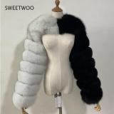 Fashion Winter High Quality Short Faux Fox Fur Coat Women 2021 Vintage Long Sleeve Warm Mink Slim Jackets Furry Coat Femme Top