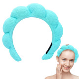 Manufacturer wholesale twisted bubble washing face hair band no-slip sponge puffy custom logo makeup spa headband for women