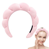 Manufacturer wholesale twisted bubble washing face hair band no-slip sponge puffy custom logo makeup spa headband for women