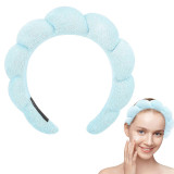 Manufacturer wholesale twisted bubble washing face hair band no-slip sponge puffy custom logo makeup spa headband for women