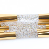 Wholesale Custom Private Label Gold Synthetic Vegan 5pcs Glitter Bling Double End Makeup Brush Set