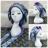 Free Sample Custom Logo Parents And Kids Double Layered Glitter Diamond Bonnets And Satin Hair Wraps