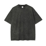 Custom Logo Acid Vintage Heavyweight 100% Cotton Oversized Crew Neck Tee Short Sleeve Distressed Blank T Shirts for Women
