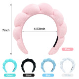 Manufacturer wholesale twisted bubble washing face hair band no-slip sponge puffy custom logo makeup spa headband for women
