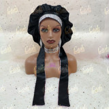 Free Sample Custom Logo Parents And Kids Double Layered Glitter Diamond Bonnets And Satin Hair Wraps