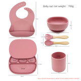 Melikey Factory Organic Silicone Baby Bibs Spoon Bowl Customized Set Waterproof Wholesale Feeding