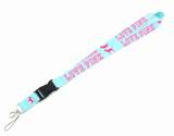 High Quality Neck Custom Polyester Pink Style Lanyards ID Card Keychain