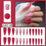 New ideal party ballerina designer press on nails & short & toe manicure extreme long artificial nails