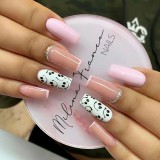 Wuyue New Custom Design Luxury Personality Long Coffin Oval Finger Nails Full Cover Artificial Art Press On Acrylic Nails Tips