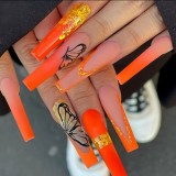 Wuyue New Custom Design Luxury Personality Long Coffin Oval Finger Nails Full Cover Artificial Art Press On Acrylic Nails Tips