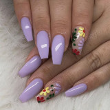 New ideal party ballerina designer press on nails & short & toe manicure extreme long artificial nails