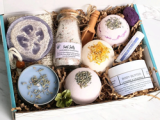 Lavender Organic Self Care Box Lavender Essential Oils Spa set Relax at Home as a Gift