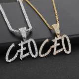 Lateefah OEM Custom Name Letter Pendants Jewelry Cubic Zircon Letter Pendant Customized Iced Out Letter Necklace Pendants