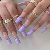 Wuyue New Custom Design Luxury Personality Long Coffin Oval Finger Nails Full Cover Artificial Art Press On Acrylic Nails Tips