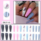 New ideal party ballerina designer press on nails & short & toe manicure extreme long artificial nails