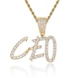 Lateefah OEM Custom Name Letter Pendants Jewelry Cubic Zircon Letter Pendant Customized Iced Out Letter Necklace Pendants
