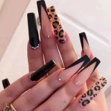 Wuyue New Custom Design Luxury Personality Long Coffin Oval Finger Nails Full Cover Artificial Art Press On Acrylic Nails Tips