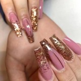 Wuyue New Custom Design Luxury Personality Long Coffin Oval Finger Nails Full Cover Artificial Art Press On Acrylic Nails Tips