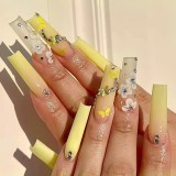 Wuyue New Custom Design Luxury Personality Long Coffin Oval Finger Nails Full Cover Artificial Art Press On Acrylic Nails Tips