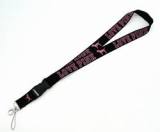 High Quality Neck Custom Polyester Pink Style Lanyards ID Card Keychain