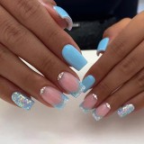 Wuyue New Custom Design Luxury Personality Long Coffin Oval Finger Nails Full Cover Artificial Art Press On Acrylic Nails Tips