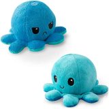 TeeTurtle | The Original Reversible Octopus Plushie | Patented Design | Light Pink and Light Blue | Show your mood without saying a word!