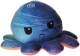 TeeTurtle | The Original Reversible Octopus Plushie | Patented Design | Light Pink and Light Blue | Show your mood without saying a word!