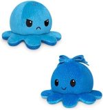 TeeTurtle | The Original Reversible Octopus Plushie | Patented Design | Light Pink and Light Blue | Show your mood without saying a word!