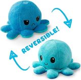 TeeTurtle | The Original Reversible Octopus Plushie | Patented Design | Light Pink and Light Blue | Show your mood without saying a word!