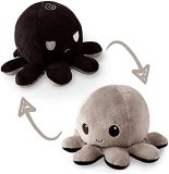 TeeTurtle | The Original Reversible Octopus Plushie | Patented Design | Light Pink and Light Blue | Show your mood without saying a word!