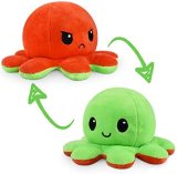 TeeTurtle | The Original Reversible Octopus Plushie | Patented Design | Light Pink and Light Blue | Show your mood without saying a word!