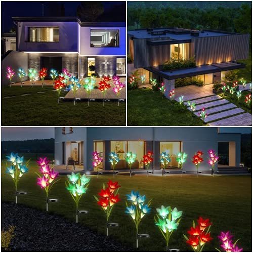 Solar Flowers Lights Outdoor Garden, How To Replace Landscape Lights