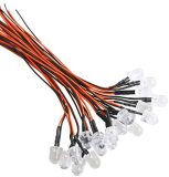 EDGELEC 30pcs 12 Volt 5mm UV LED Lights Emitting Diodes Pre Wired 7.9 inch DC 12v Ultravoilet LED Light Clear Lens Small LED Lamps