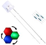 EDGELEC 100pcs 5mm 395-400nm UV Ultraviolet LED Light Emitting Diode Flat Lens 29mm Long Lead (DC 3V) LEDs Lights +100pcs Resistors (for DC 6-12V) Included, Bright Bulb Lamps