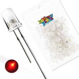 100 Pcs 5mm Purple UV LED Diode Lights - [Invisible UV Light] Clear Transparent DC 3.2V 20mA Emitting Diodes LEDs Bulb - DIY Science Project Electronics Components Lighting Kit