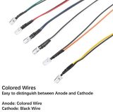 EDGELEC 30pcs 12 Volt 5mm UV LED Lights Emitting Diodes Pre Wired 7.9 inch DC 12v Ultravoilet LED Light Clear Lens Small LED Lamps
