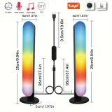 2-Pack RGBIC TUYA Smart LED Light Bars, Work With Alexa And Google Assistant, With 2.4G Remote Control, Gaming Lights, Backlights RGBIC WiFi TV Backlights With Scene Modes And Music Modes For Gaming, Pictures, PC, TV, Room Decor Gaming Setup