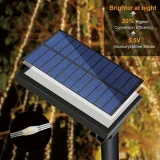 1pc 300 LEDs Solar Curtain Light, Rubber-insulated Wire, Outdoor Remote Control Light, 8 Lighting Modes Fairy Lights IP68 Waterproof Copper Wire Lights Christmas Party Wedding Home Bedroom Garden Wall Decor