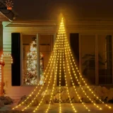 1 Pack Outdoor Christmas Decorations Star String Lights, USB Power 8 Modes Waterfall Tree Lights Christmas Lights Indoor Outdoor Decorative For Yard Party Home Holiday Decor